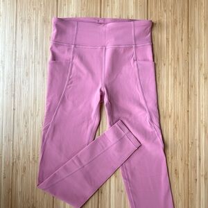 L, Pink Athleta Girl High Rise Leggings